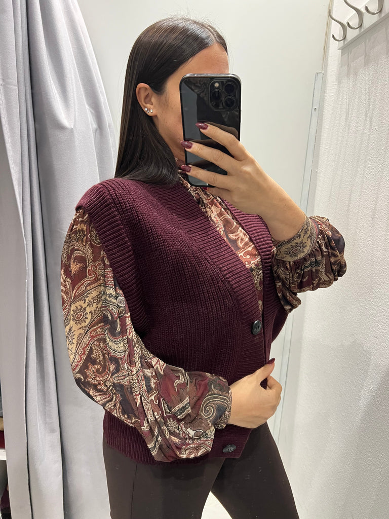 LUMINA•Gilet in maglia bottoni neri•Più colori