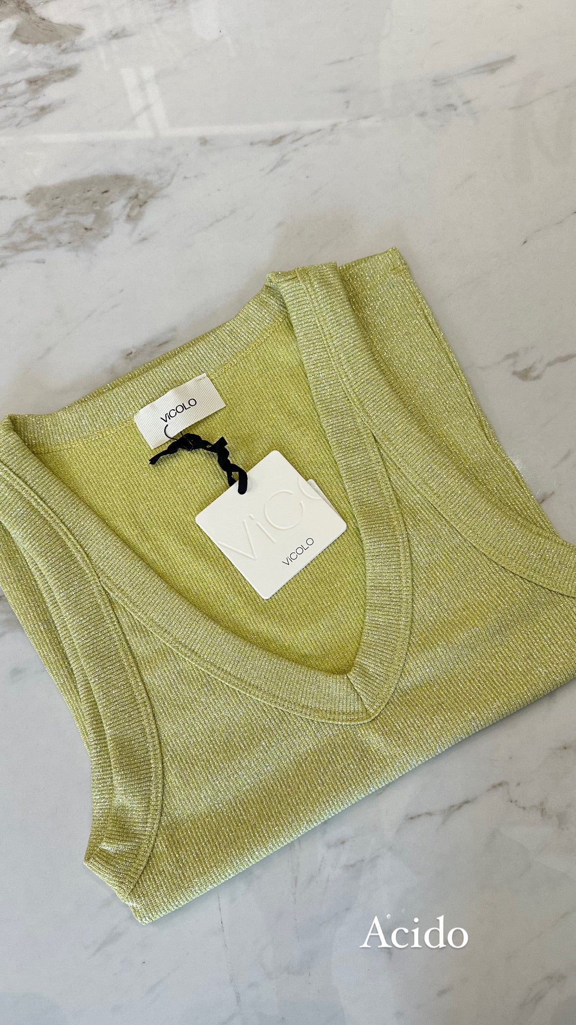 EVER ViCOLO•Canotta scollo V con lurex•Più colori Maison Malé