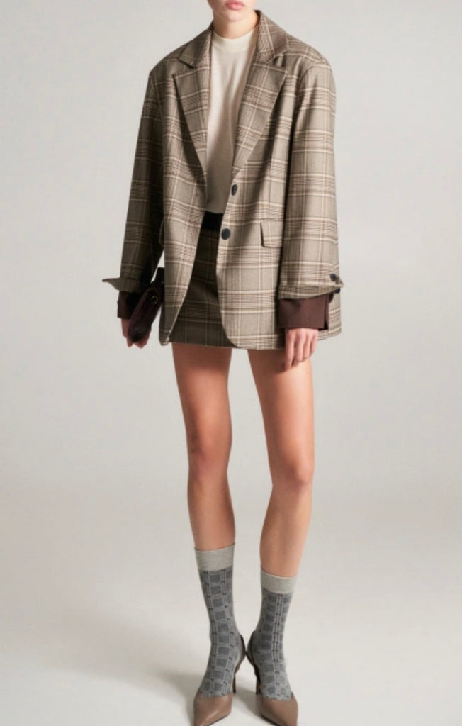 LUMINA• Giacca over polsini camicia cioccolato