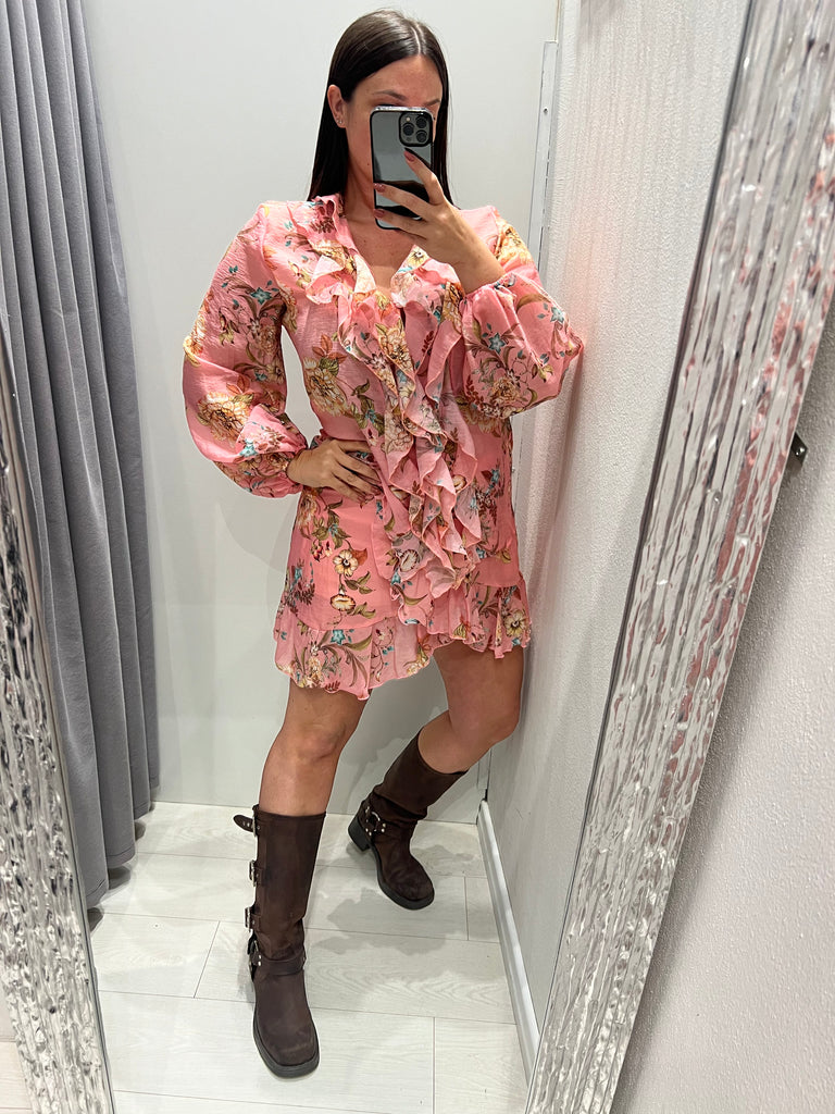 ViCOLO•Camicia volant floreale lyocell