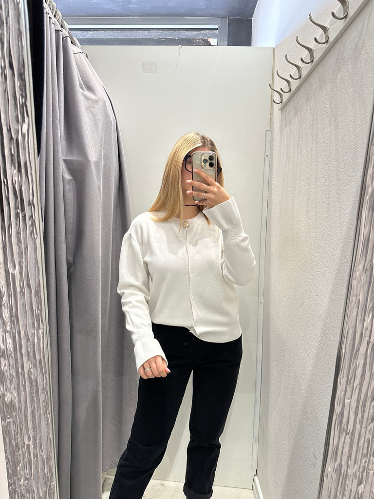 Philia Loft•Cardigan manica campana bottone gioiello•Più colori