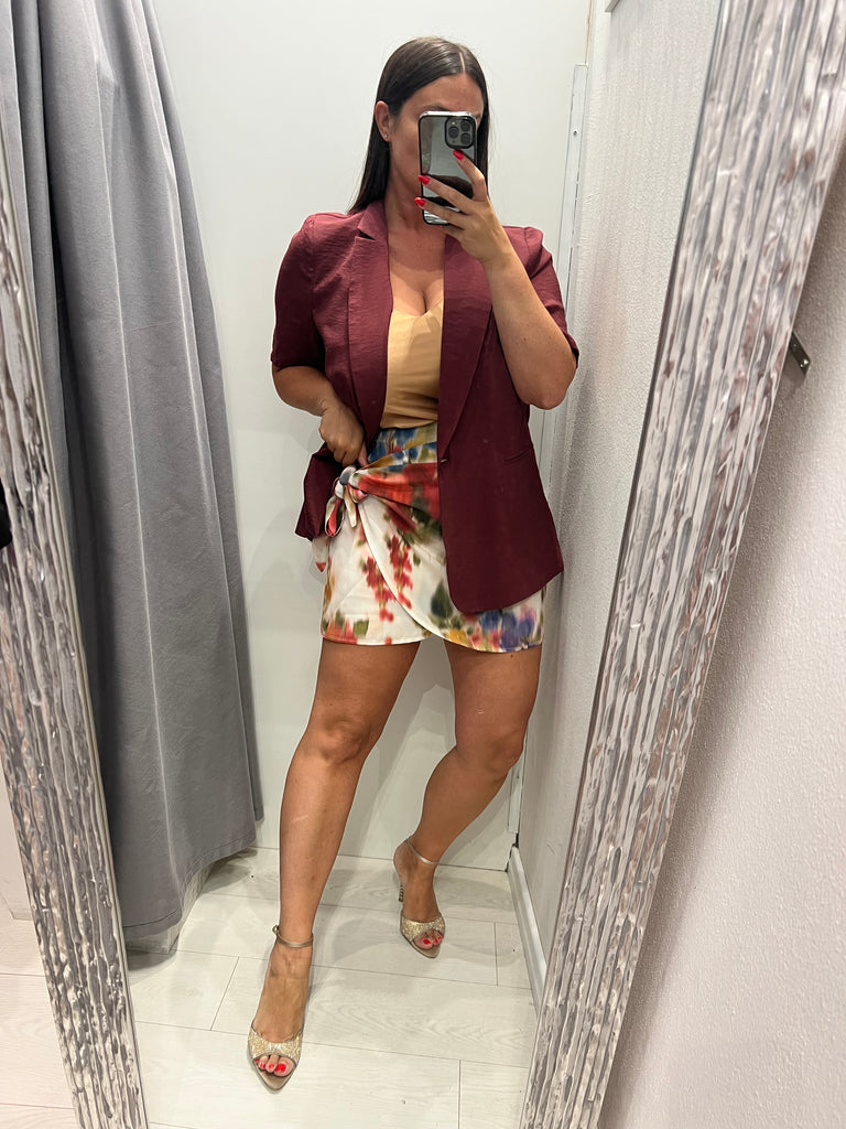 MSS💥HaveOne•Giacca leggerissima manica corta•India bordeaux