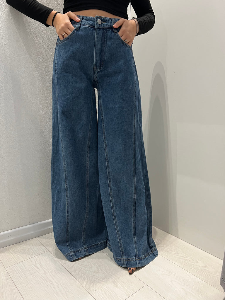 Corsaro•Jeans palazzo inserti laterali