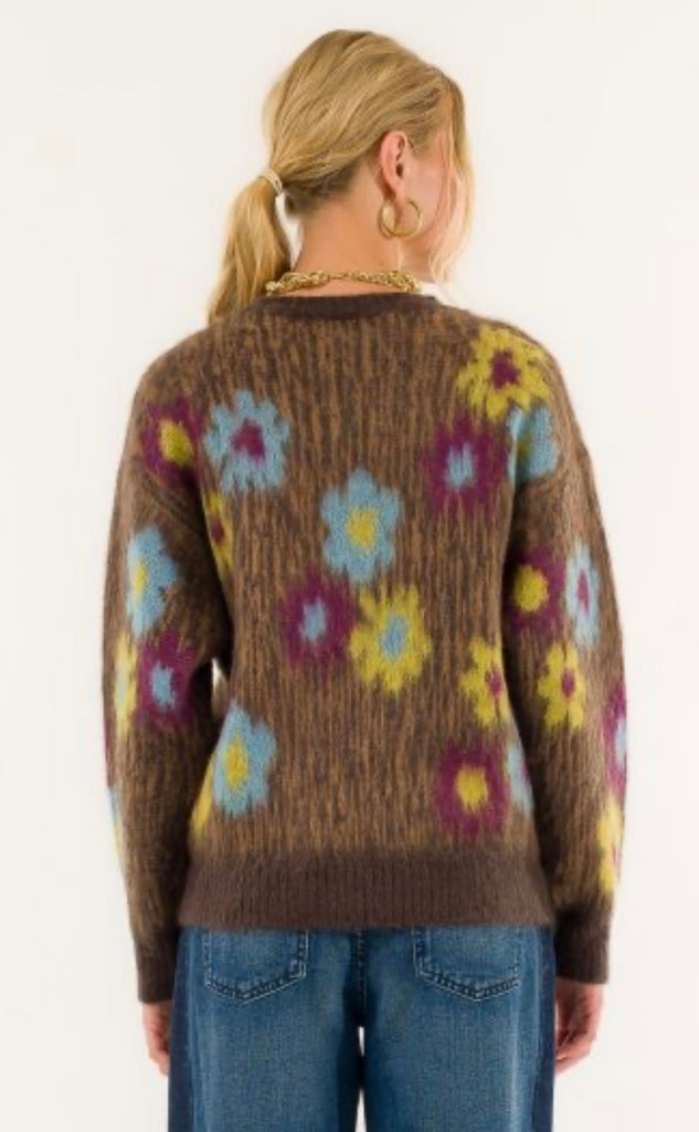 KONTATTO•Maglione misto mohair motivo floreale