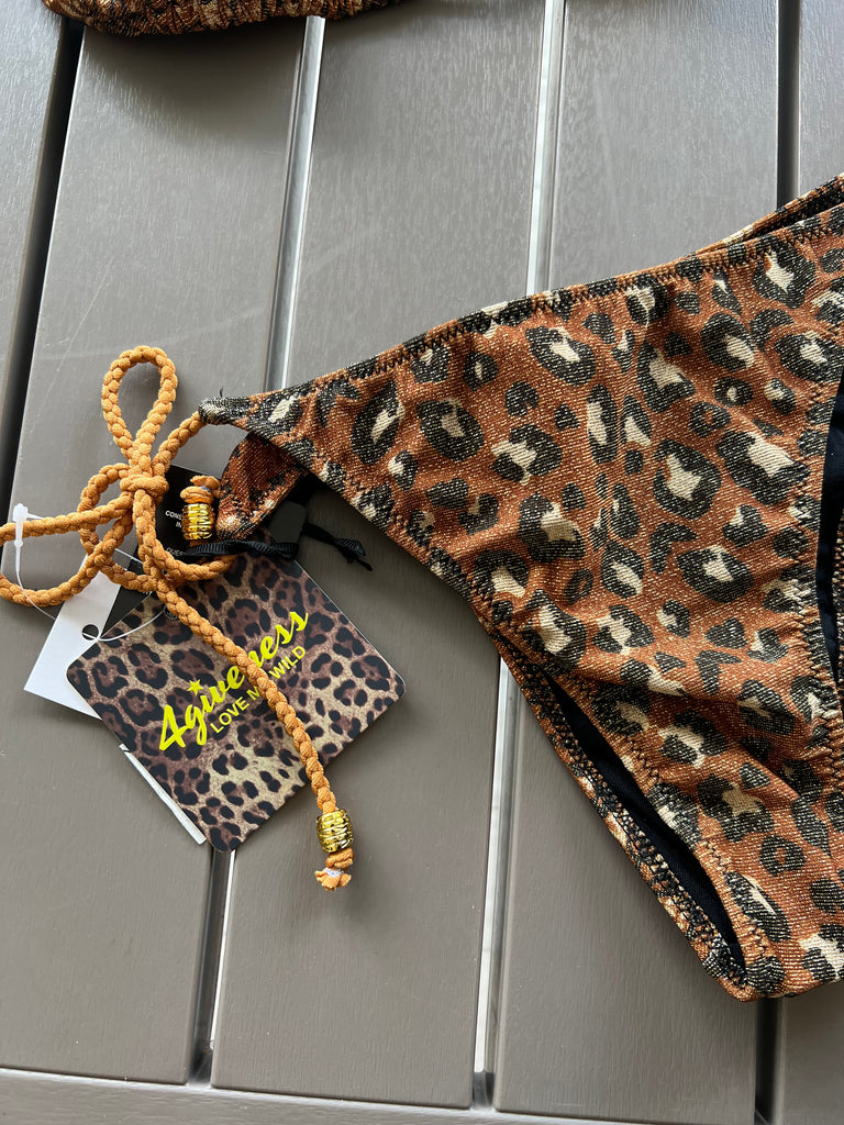 🚨4giveness-Bikini triangolo e slip laccetti Indio Ocellot