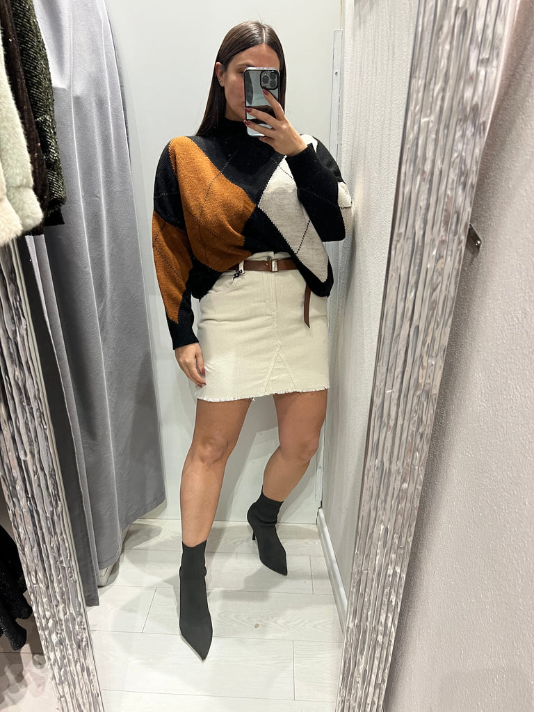 HaveOne•Gonna costina di velluto Burro