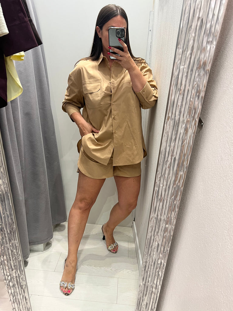 MSS💥ViCOLO•Camicia over in cotone•Cammello