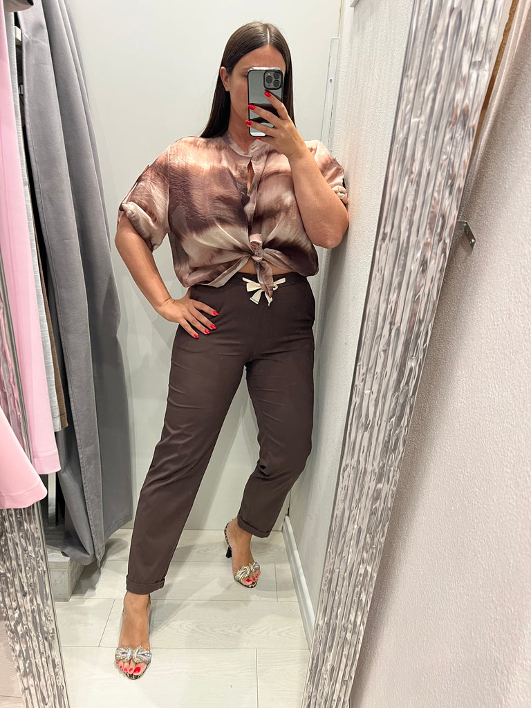 MSS💥ViCOLO•Pantalone tela leggerissima•Moro