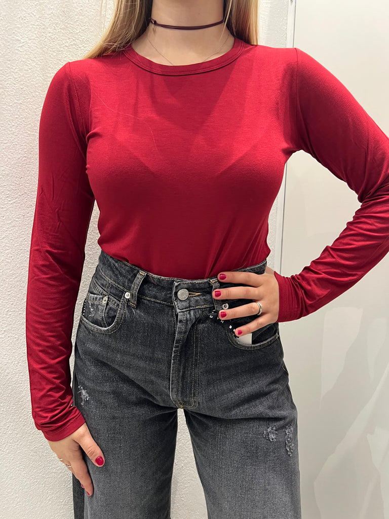 KONTATTO•Maglia viscosetta girocollo a manica lunga•Più colori