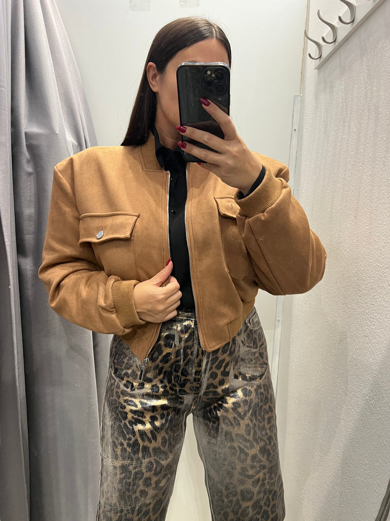 HaveOne•Bomber scamosciato cuoio