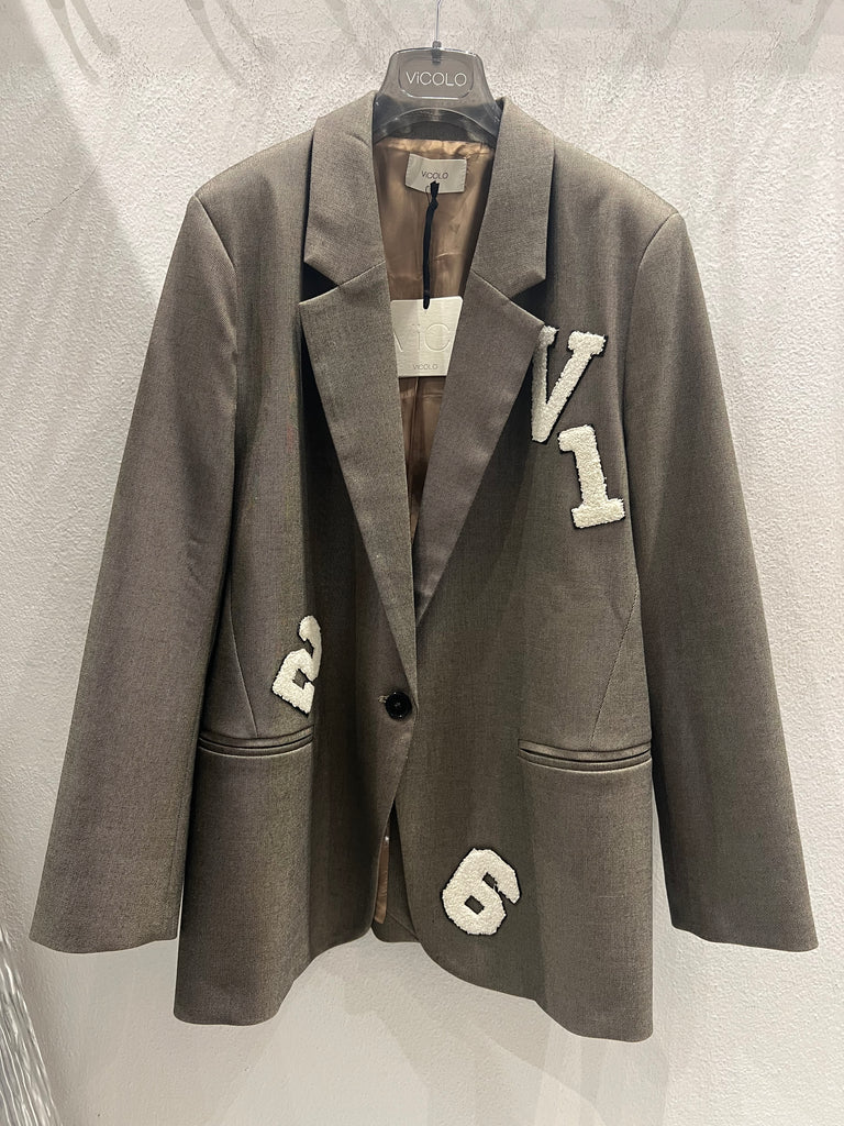 BLK30 ViCOLO•Giacca taglio morbido patch Teddy