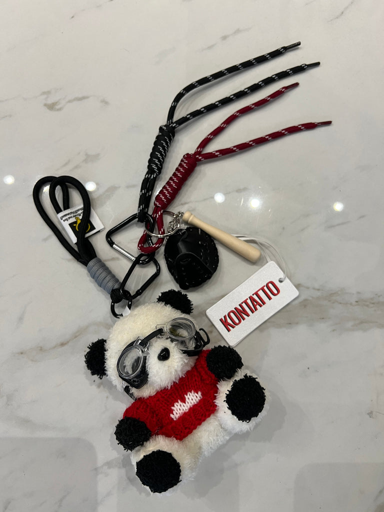 KONTATTO•Accessori per borsa peluche panda rosso