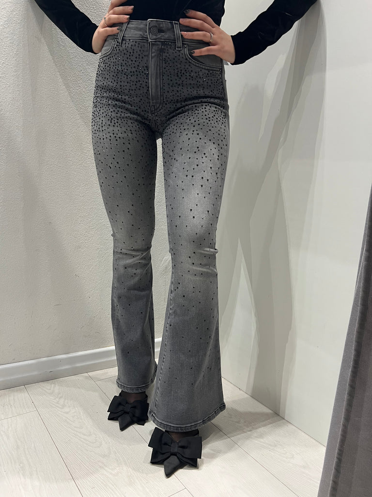 ViCOLO•Jeans Gisele grigio con microstrass