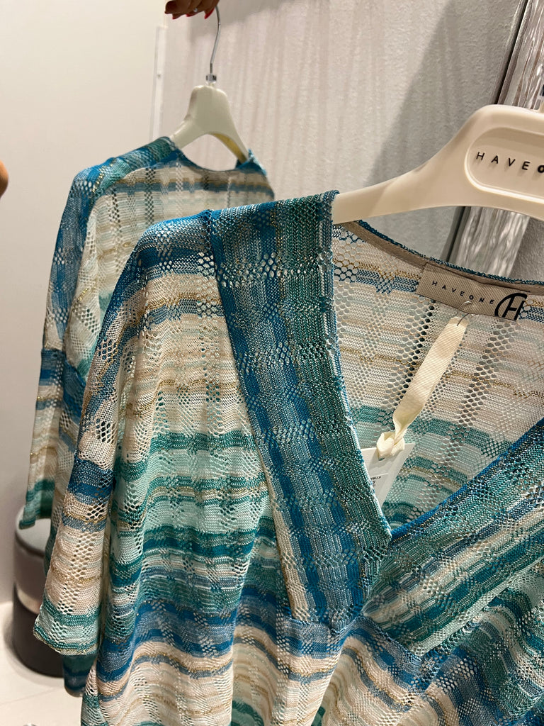 HaveOne•Maglia stampa Missoni azzurro con lurex