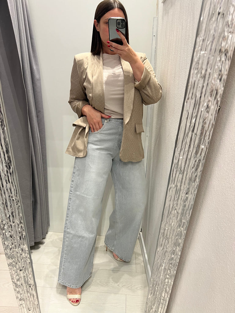 ViCOLO•Jeans palazzo straight grigio Mia