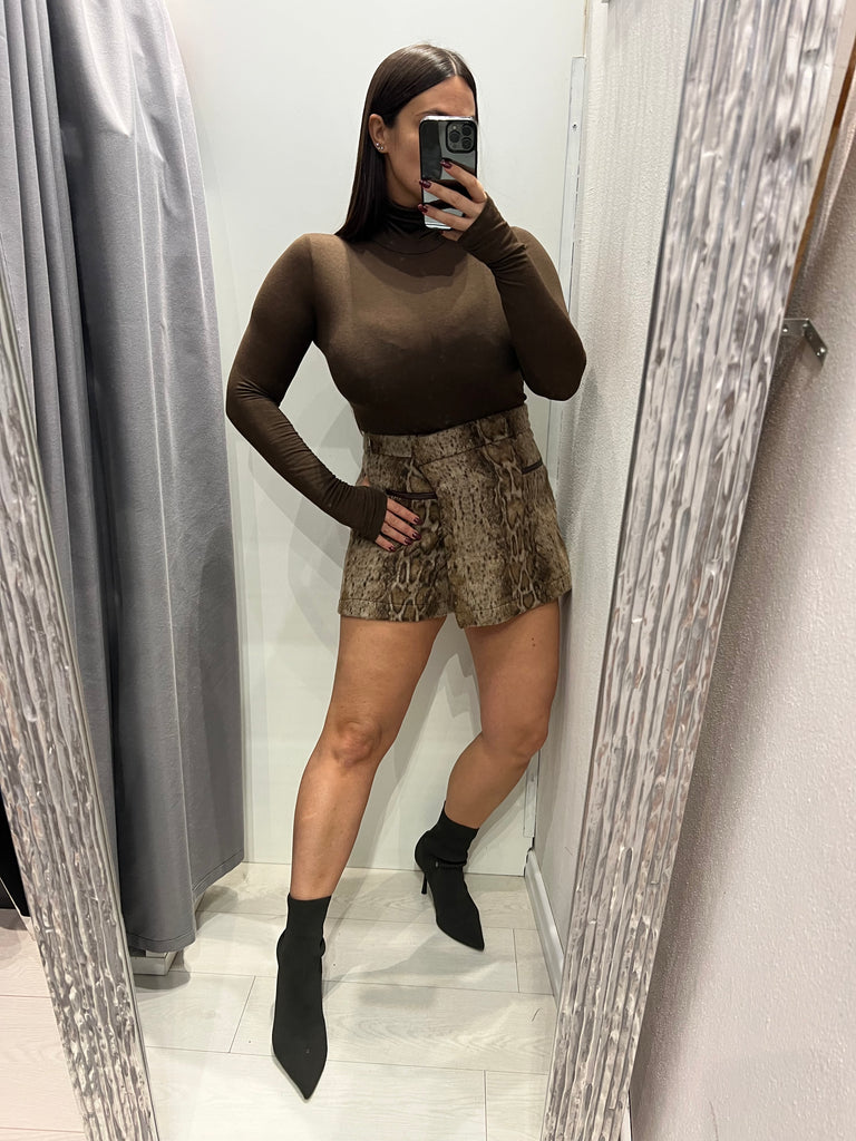 BLK30 LUMINA•Gonna pantaloncino in panno maculato