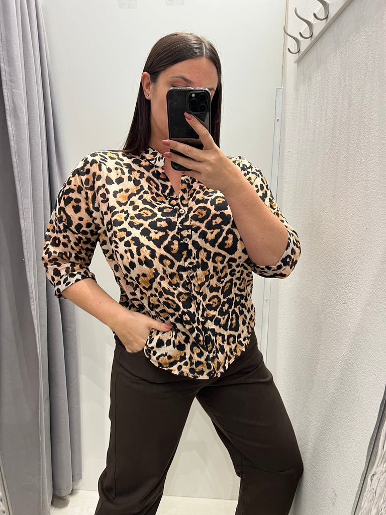 HaveOne•Camicia coreana in mussola maculata