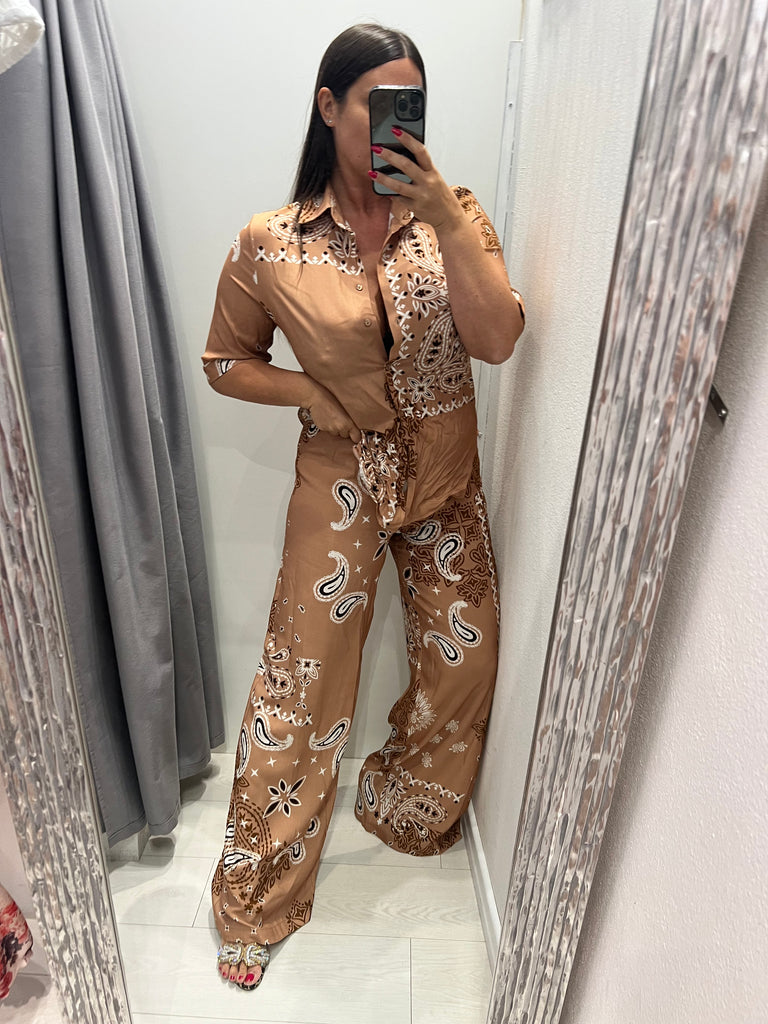MSS💥HaveOne•Camicia stampa bandana arachide