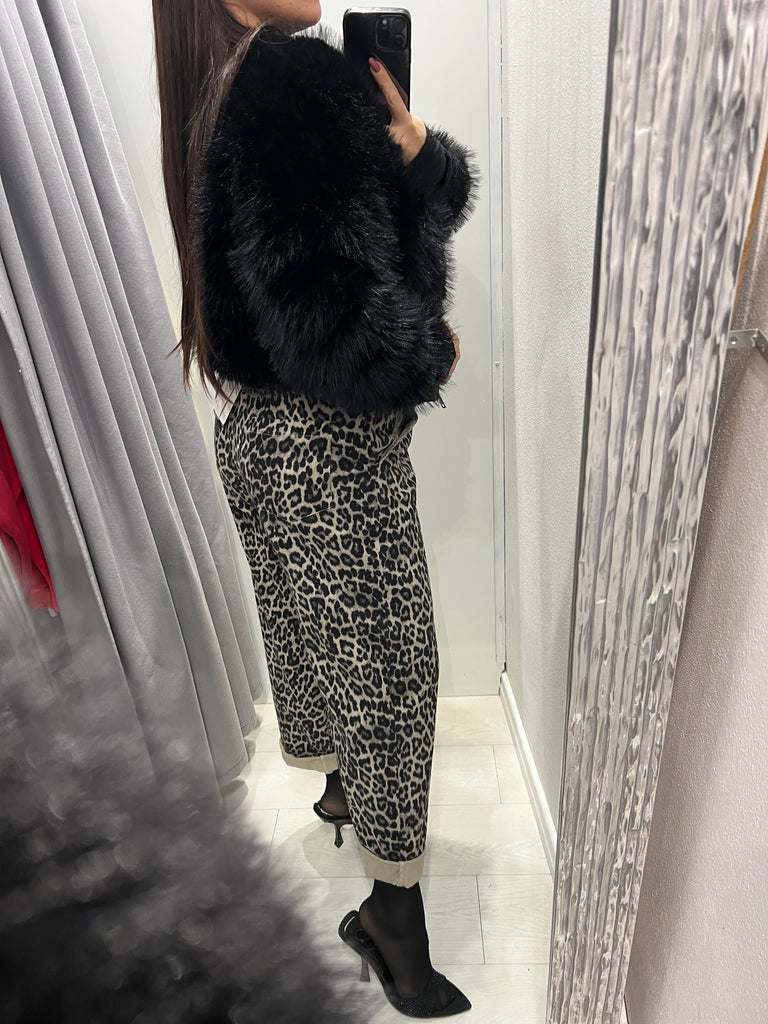 HaveOne•Pantalone maculato gamba dritta