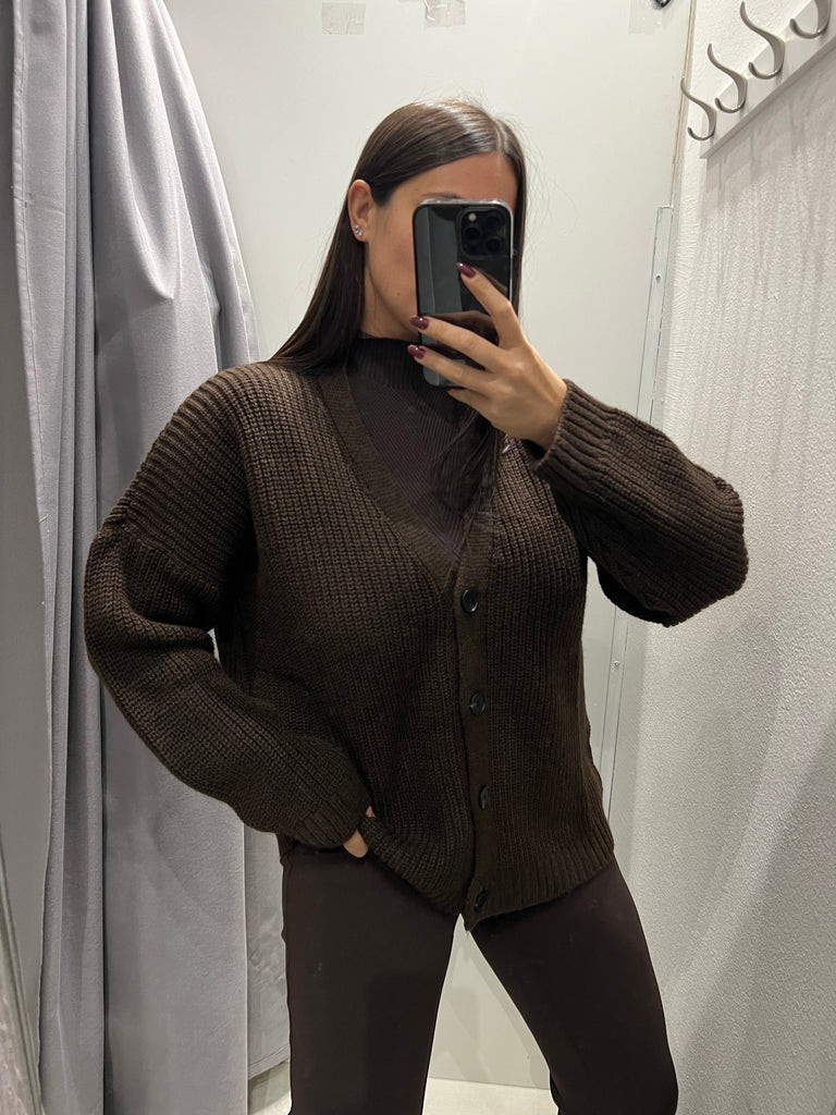 BLK30 LUMINA•Cardigan over con foulard•Più colori