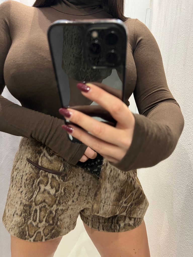 BLK30 LUMINA•Gonna pantaloncino in panno maculato