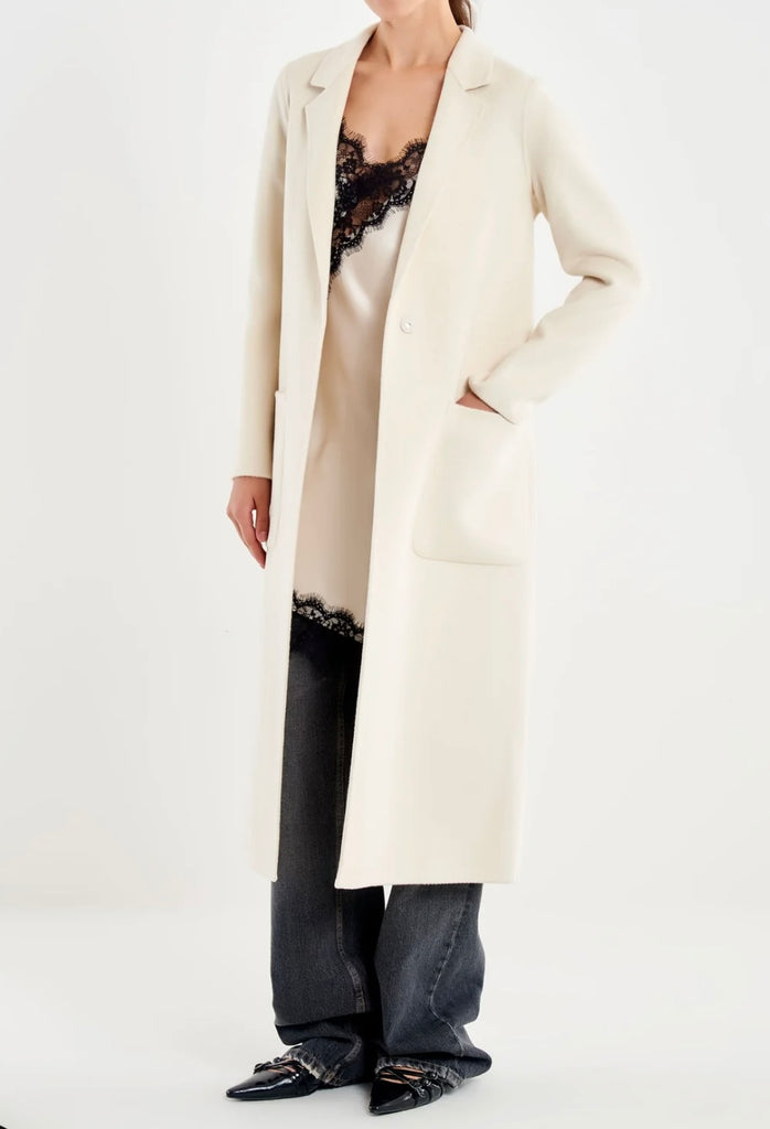 ViCOLO•Cappotto handmade monopetto panna