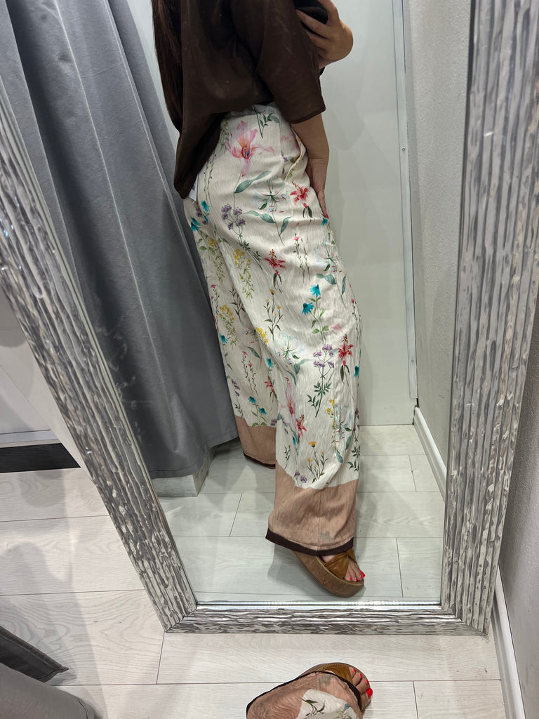 🚨IMPERIAL•Pantalone palazzo fantasia botanica