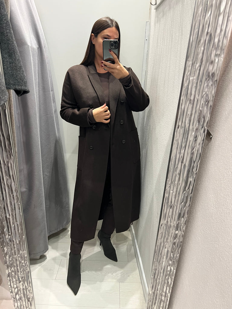 ViCOLO•Cappotto lana doppiopetto tasche applicate