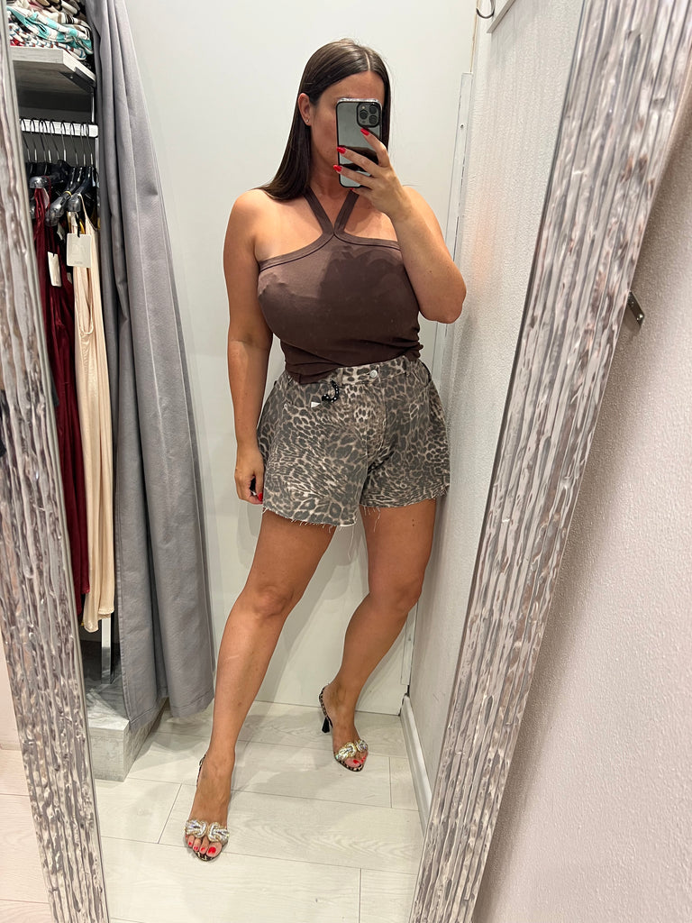 🚨HaveOne•Canotta top costine scollo americana FIF•Più colori