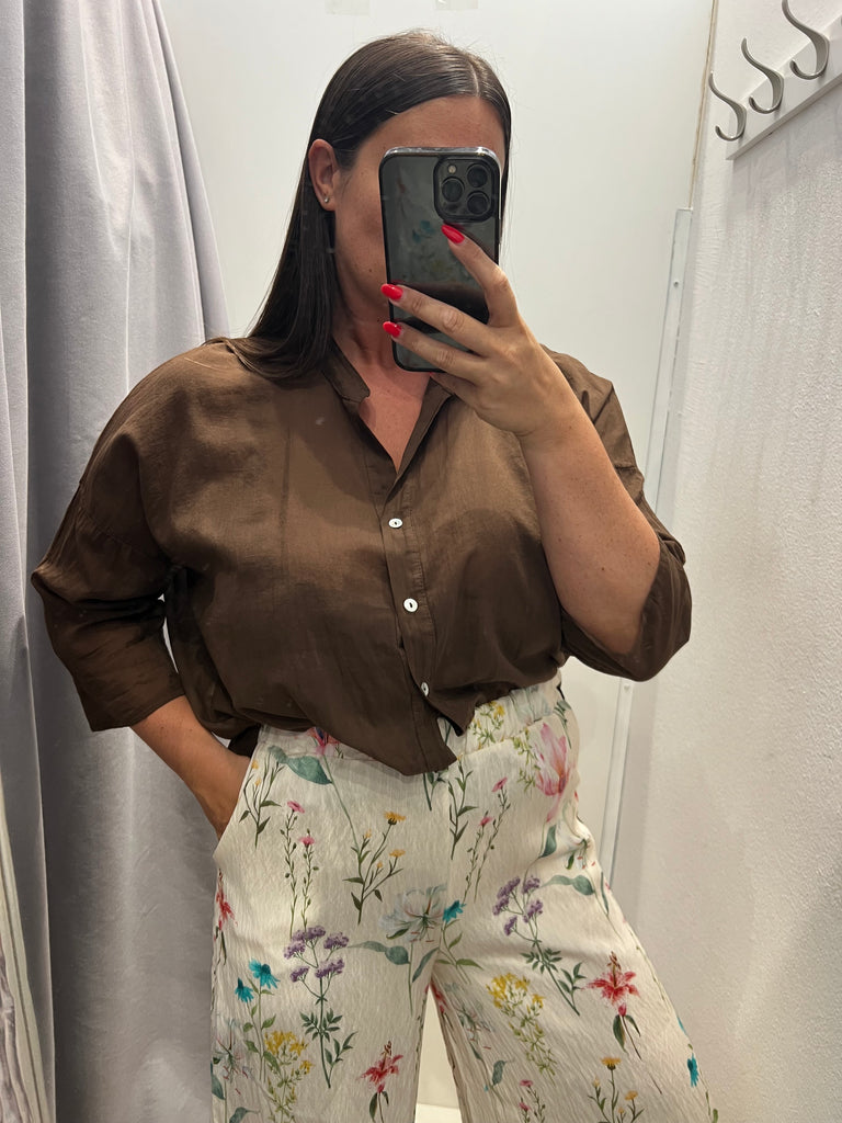 MSS💥HaveOne•Camicia morbida in mussola•Cioccolato