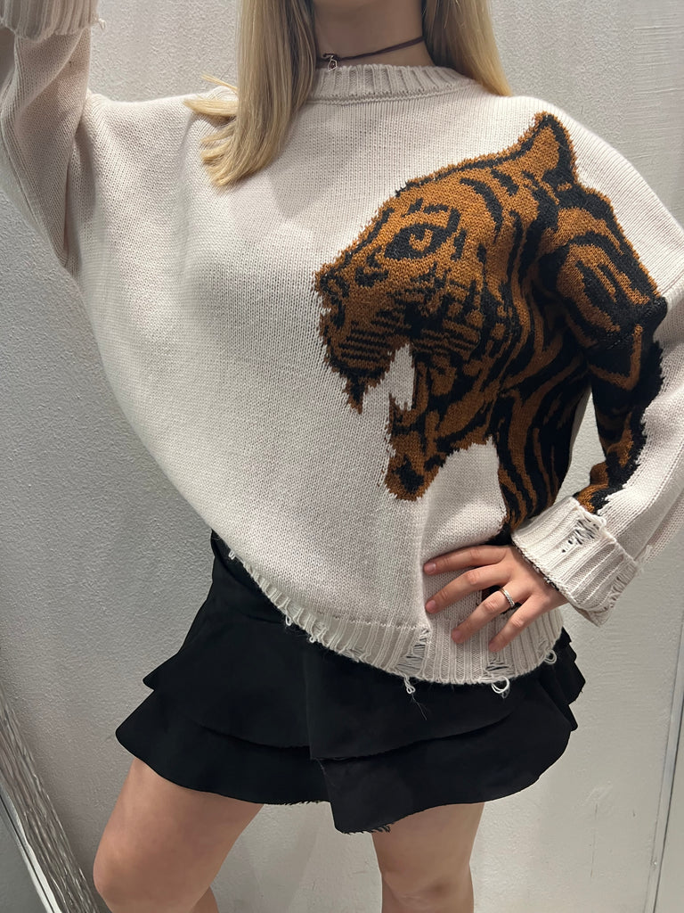 HaveOne•Maglione rotture tigre•Più colori