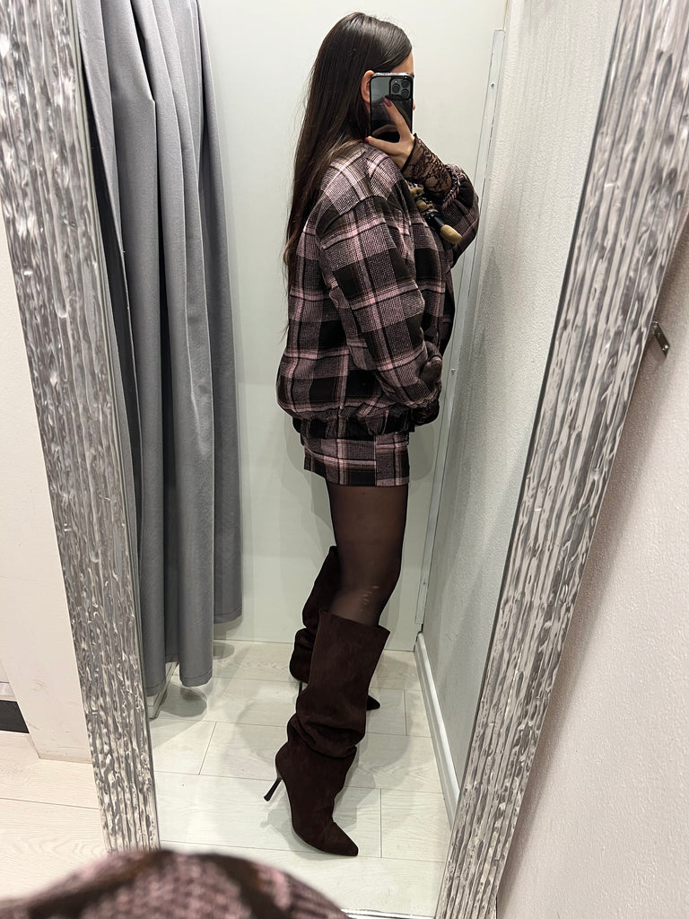 Philia Loft•Shorts check rosa/moro