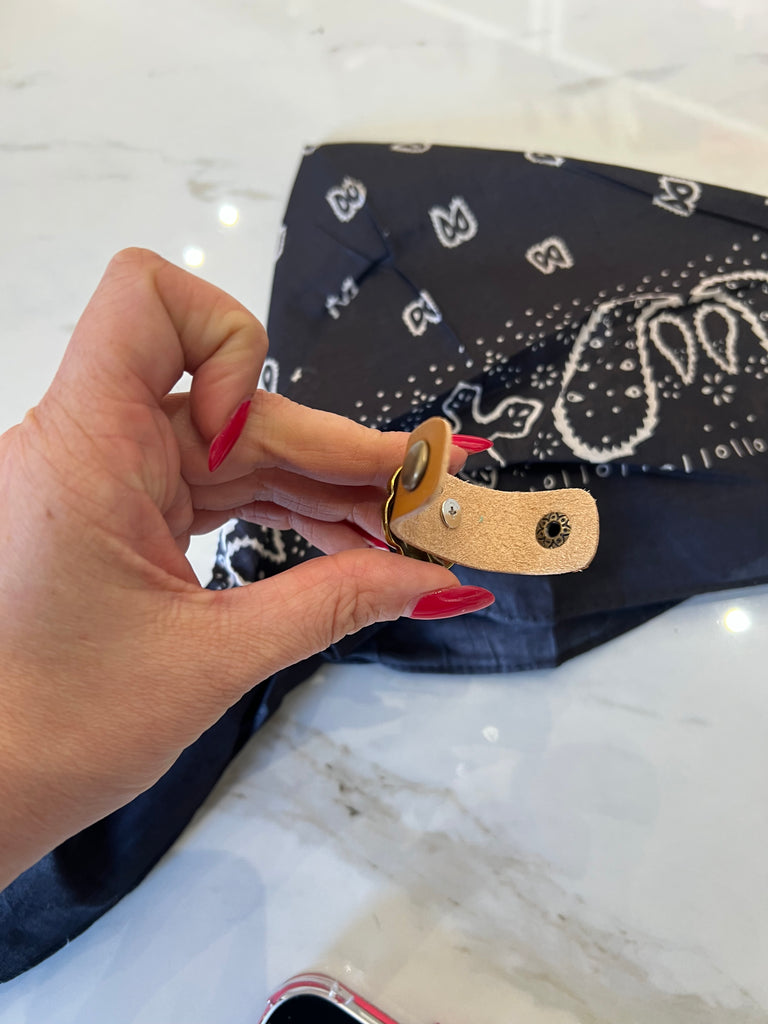 🚨ViCOLO•Bandana con fermaglio cuoio e pietra turchese•Più colori