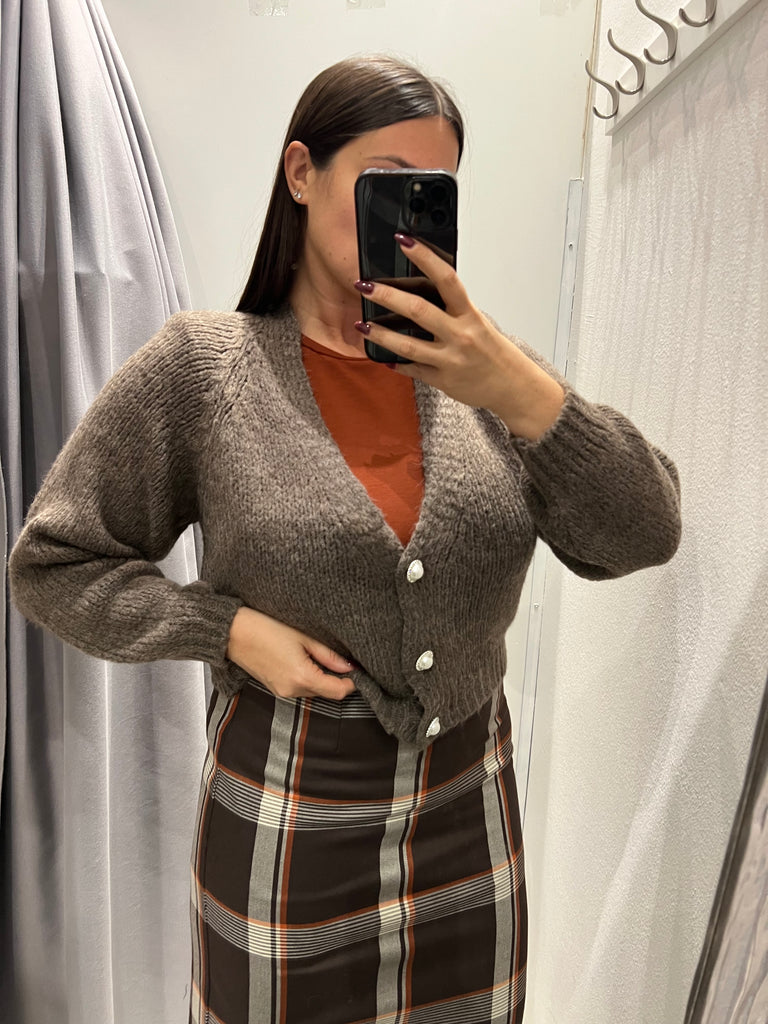 BLK30 HaveOne•Cardigan con bottoni gioiello perle+strass•Più colori