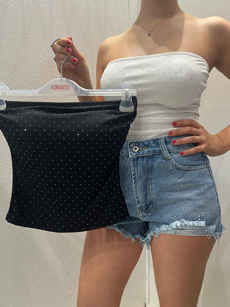 🚨KONTATTO•Shorts strass rotture