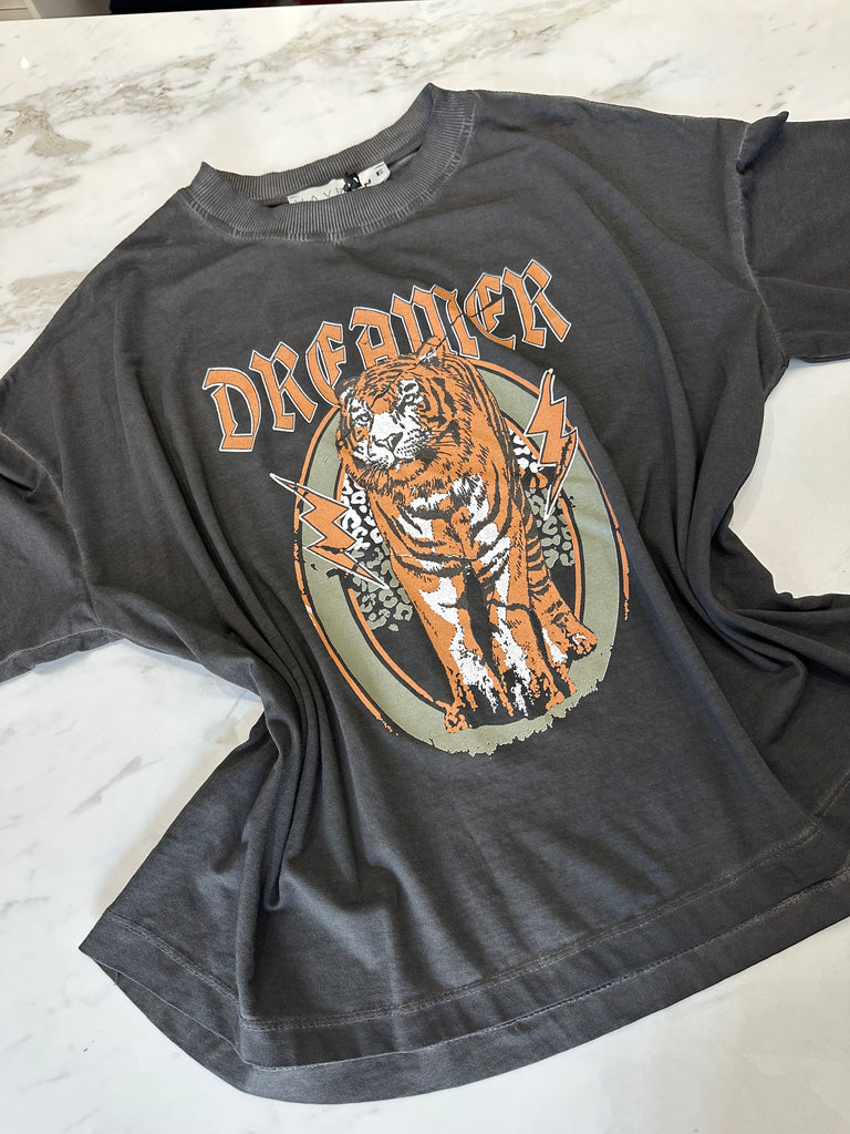 HaveOne•T-shirt tigre grigio/nero Dreamer