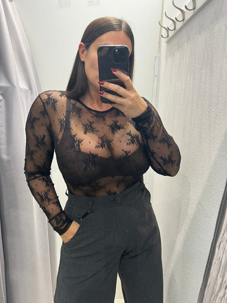 LUMINA•Body pizzo nero