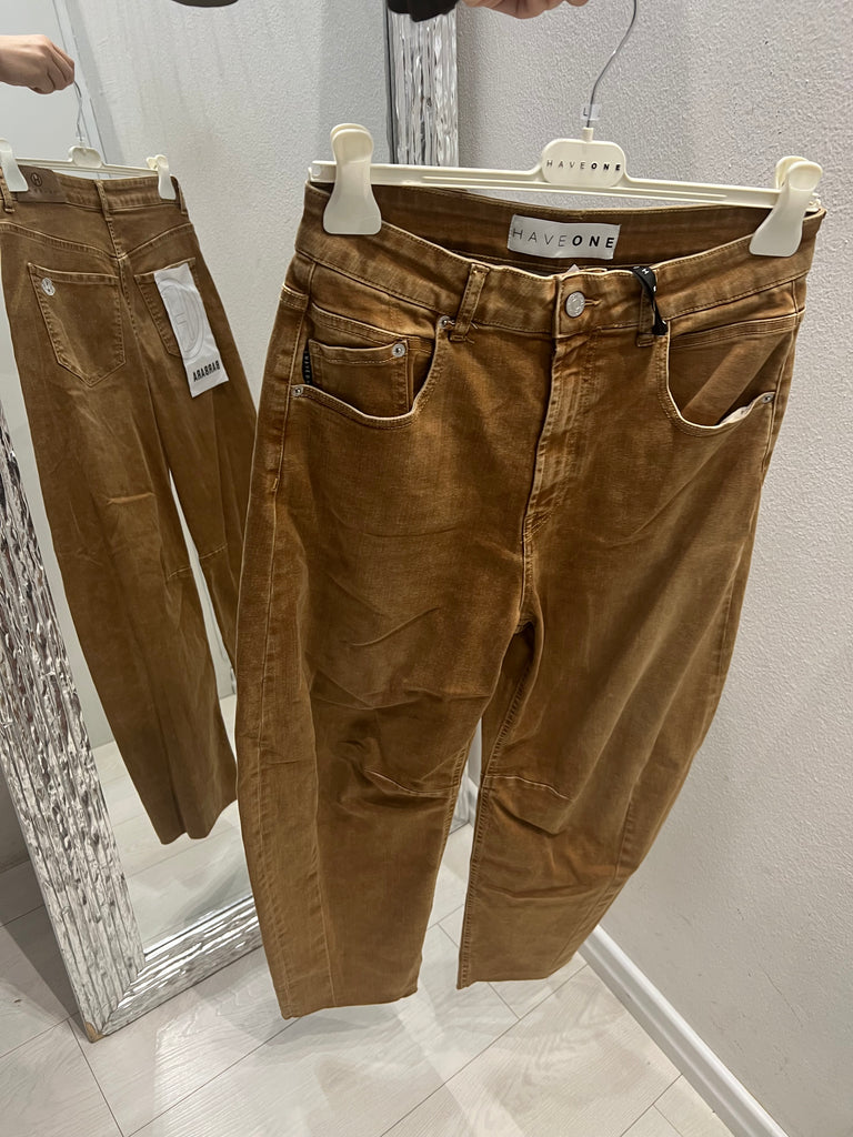 HaveOne•Jeans pantalone Barbara terra