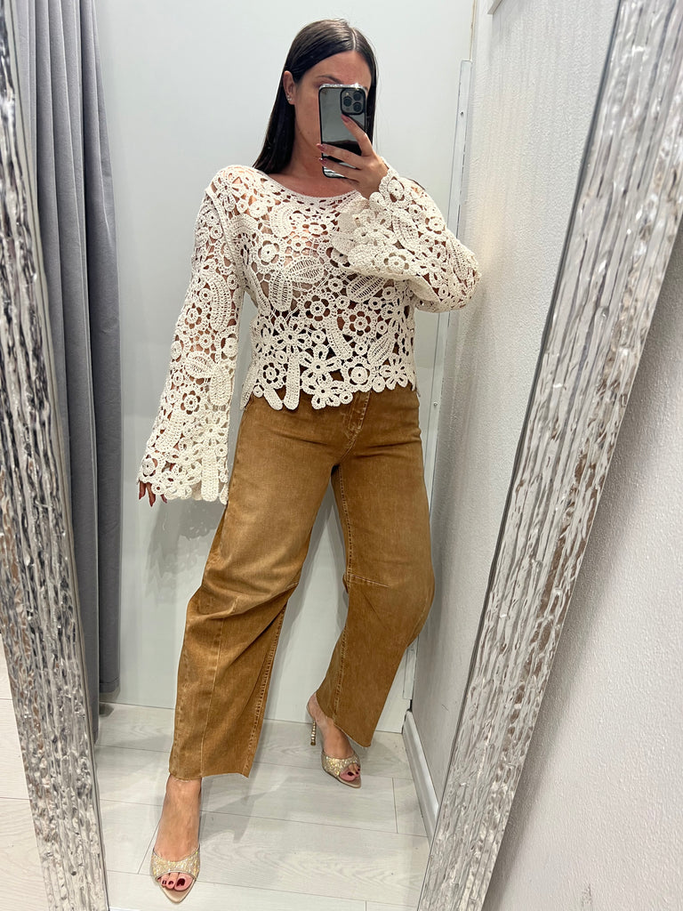 HaveOne•Jeans pantalone Barbara terra