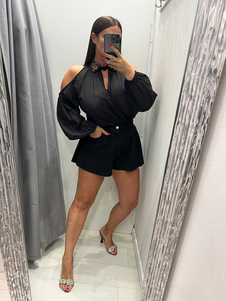 MSS💥HaveOne•Shorts farfalla nero