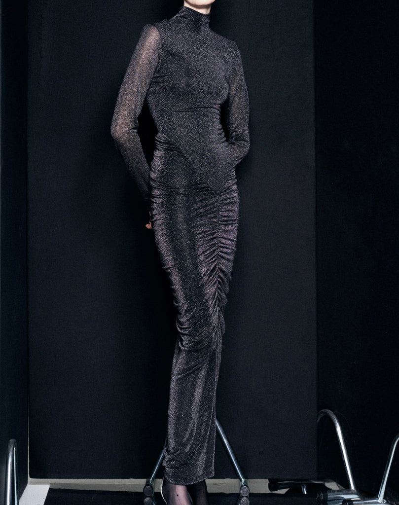 LUMINA•Abito drappeggiato lurex