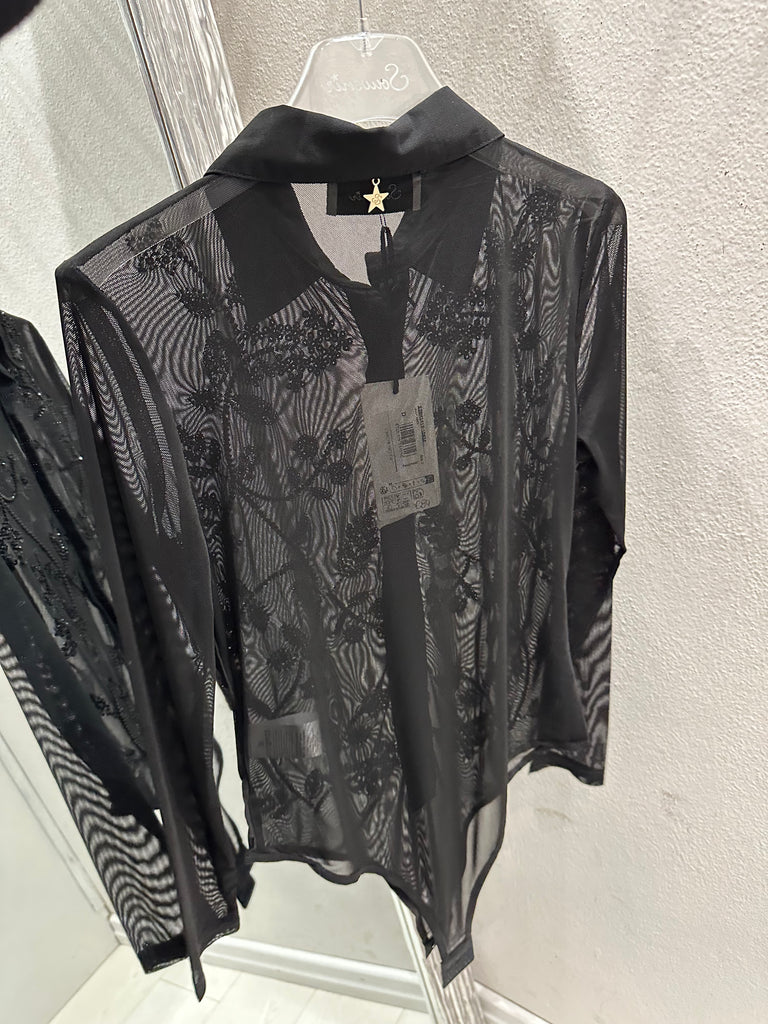 Souvenir•Camicia body cabochon nero