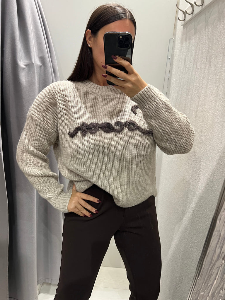 LUMINA•Maglione casciá scritta Cocoon