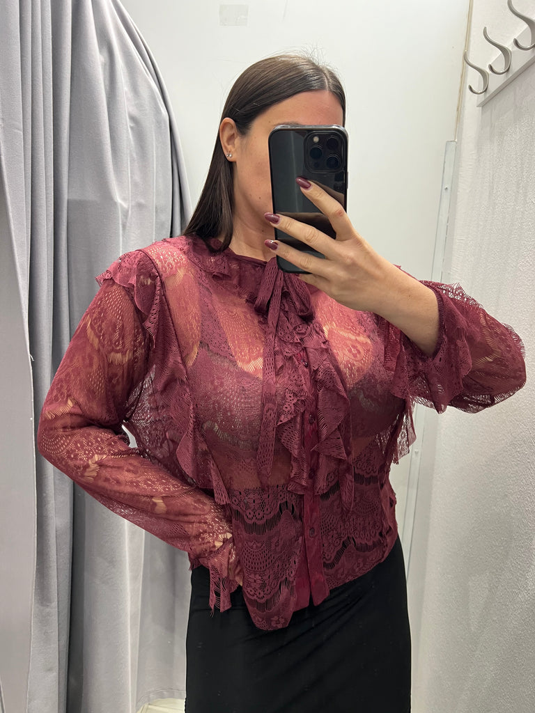 BLK30 LUMINA•Camicia pizzo color cipolla