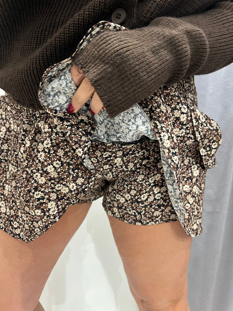 ViCOLO•Gonna pantaloncino balze stampa fiorellini
