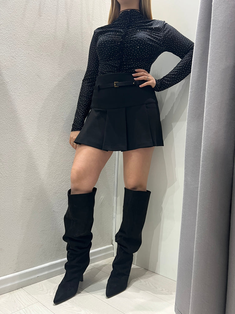 Philia Loft•Maglia arricciata microstrass