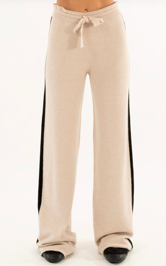 KONTATTO•Pantalone Softy in maglia banda nera•Più colori