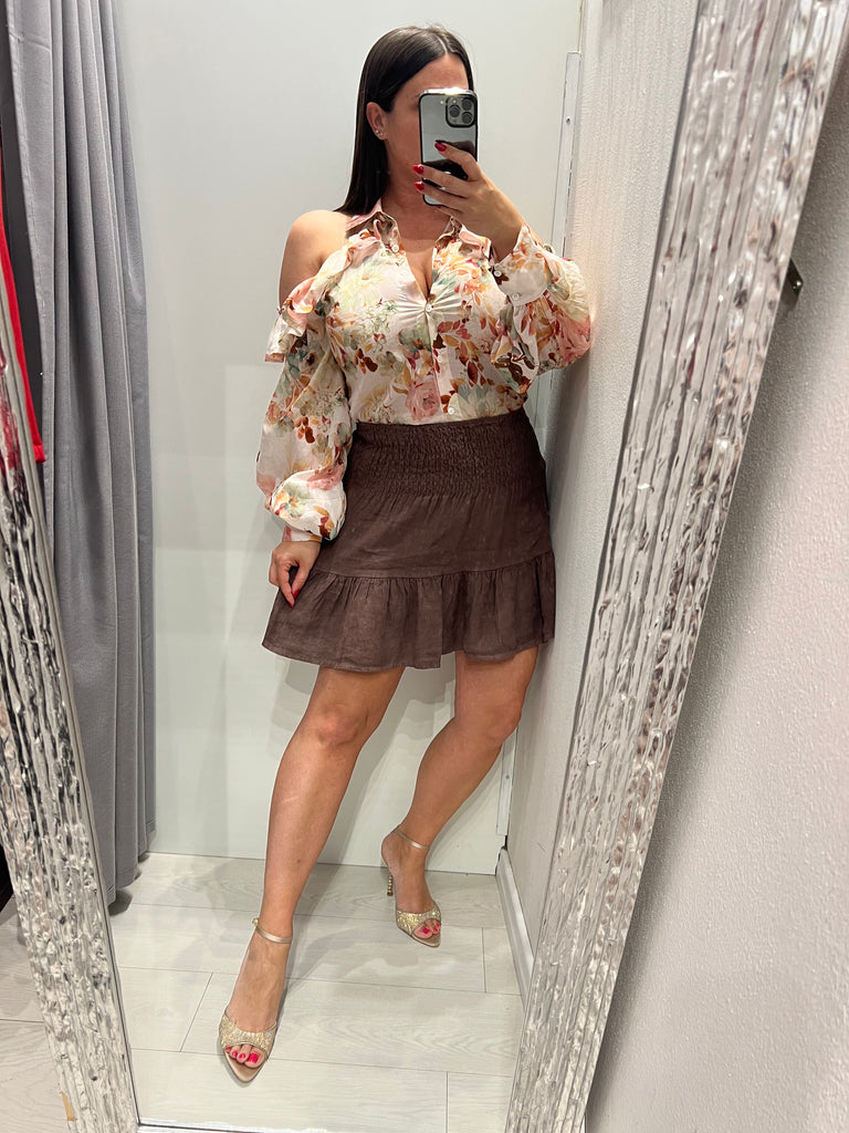 MSS💥ViCOLO•Camicia spalle scoperte fantasia floreale