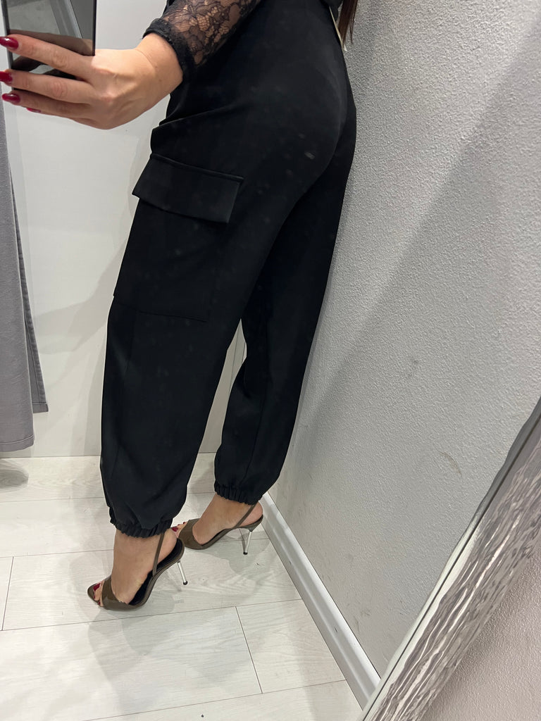 ViCOLO•Pantalone jogger cargo nero