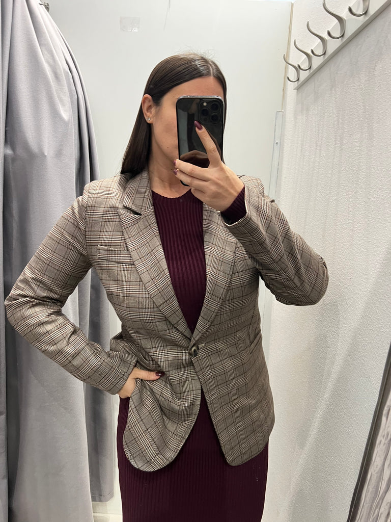 HaveOne•Giacca principe di Galles interno maculato